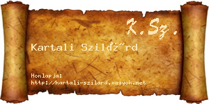 Kartali Szilárd névjegykártya
